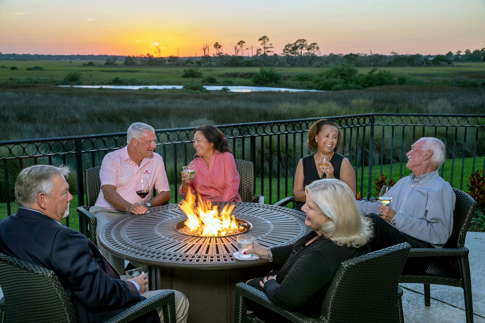 Marsh Creek Country Club - Members enjoying drinks on patio