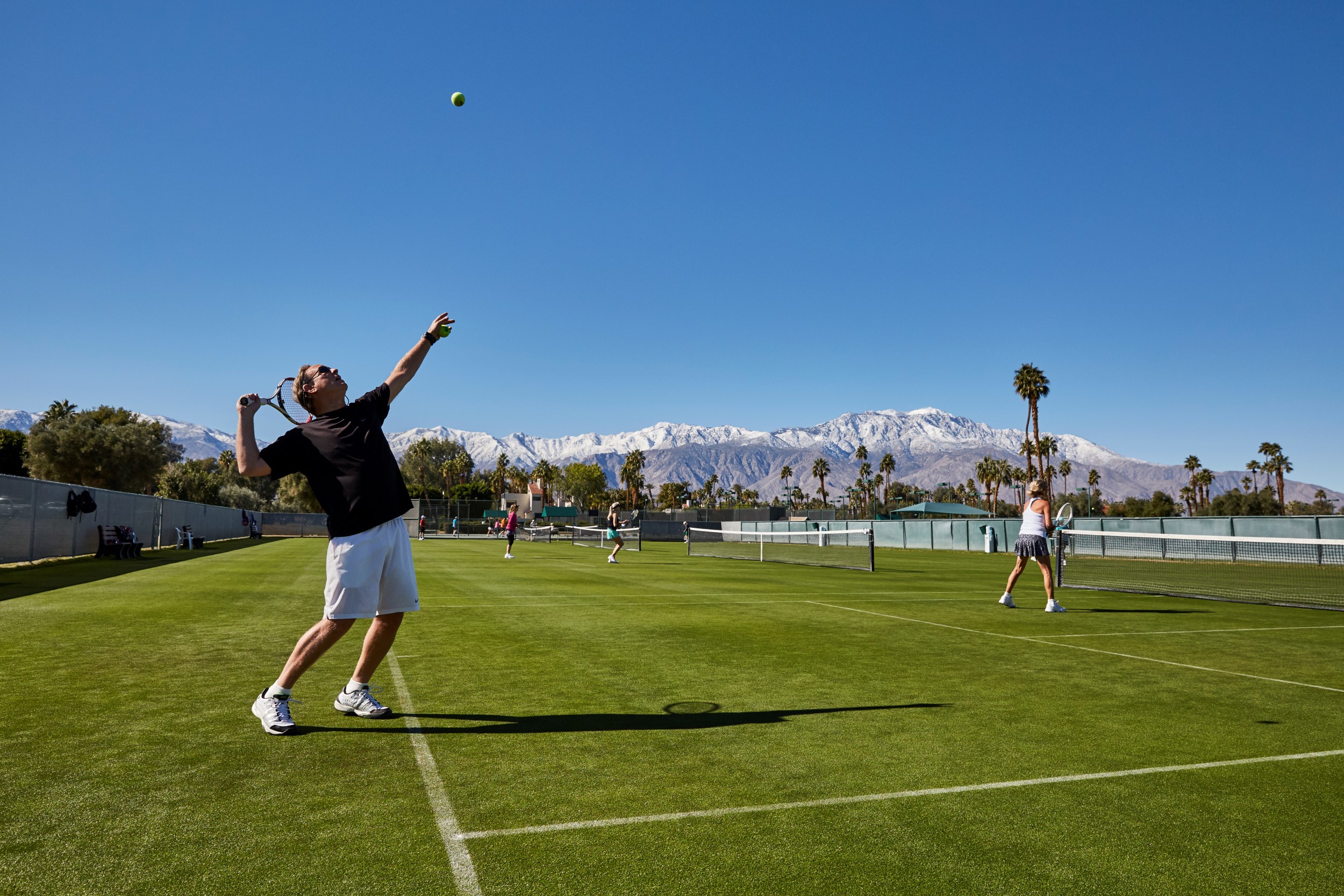 grass tennis court at Mission Hills Country Club