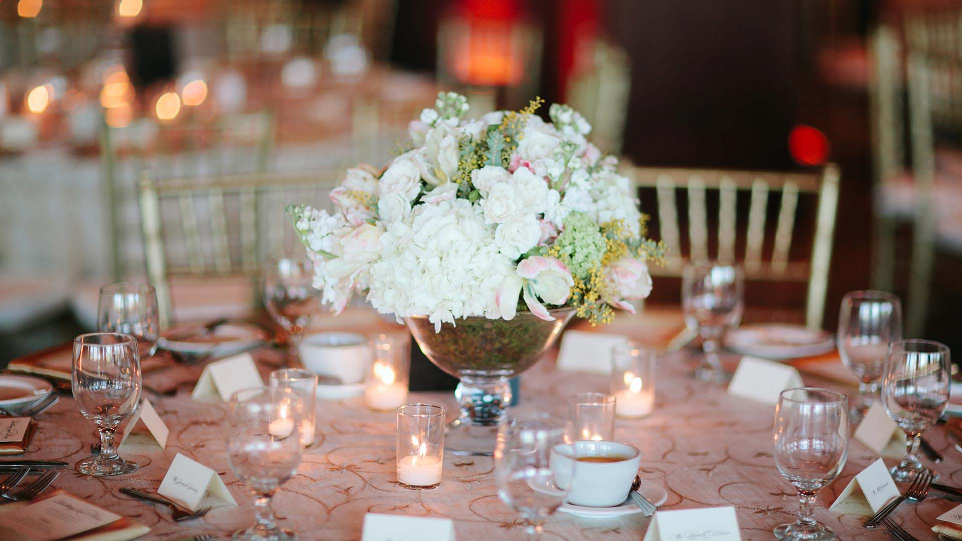 Wedding reception table decor