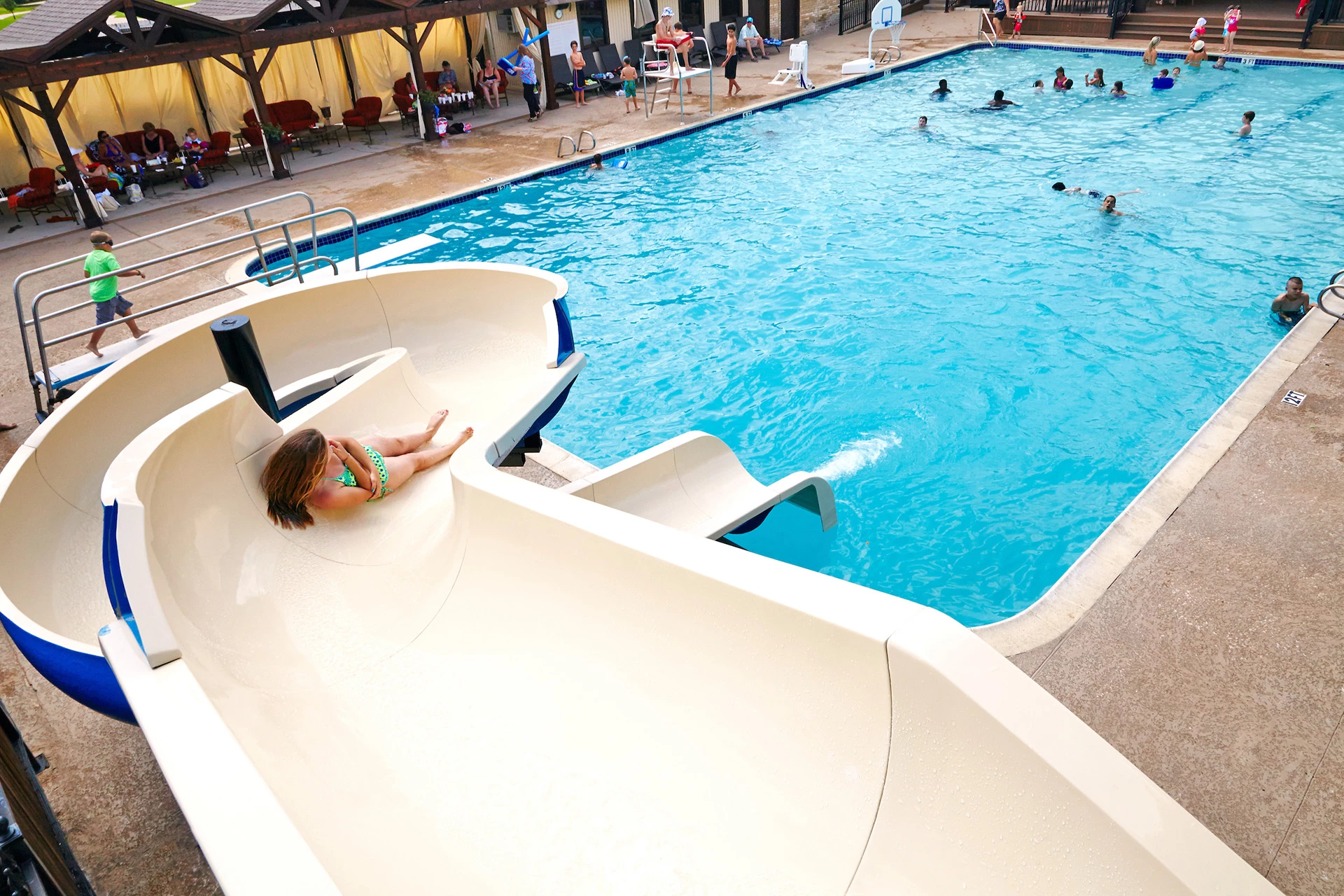 Walnut Creek Country Club - Kid on pool slide